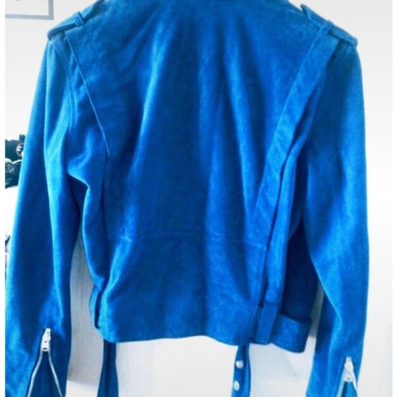 Club Monaco Suede Blue Jacket - Picture 4 of 4